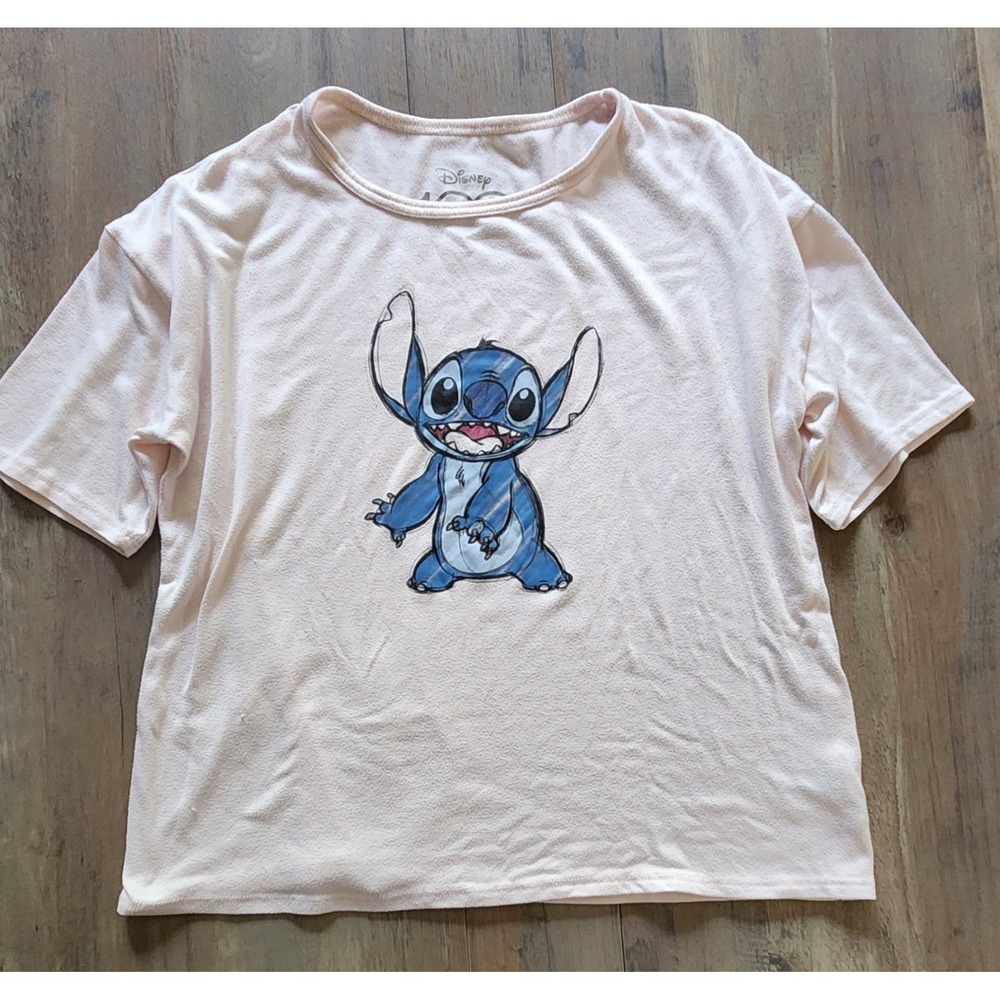Stitch From Disney's Lilo And Stitch Pink Shirt Size M (8-10) Women
